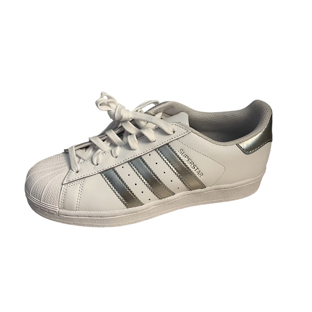 Adidas White/Silver Superstar Sneakers